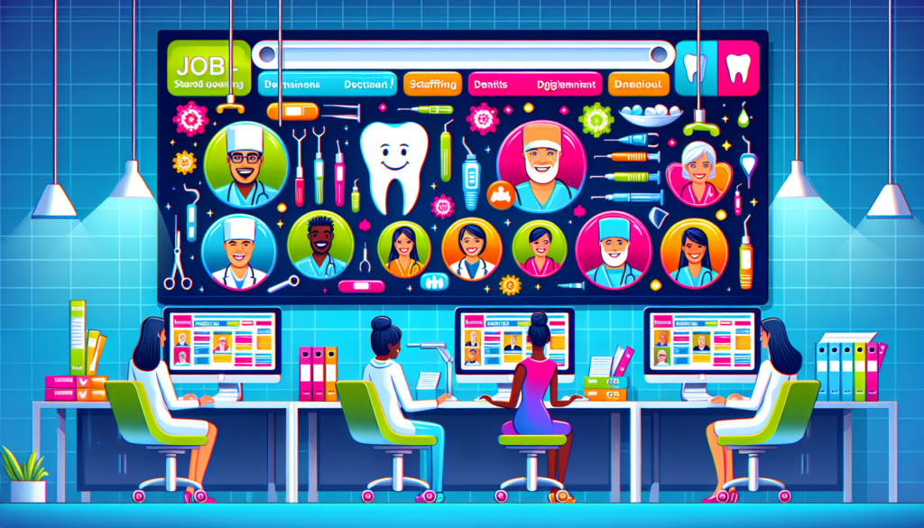 An illustration of various dental-specific job boards for recruitment.