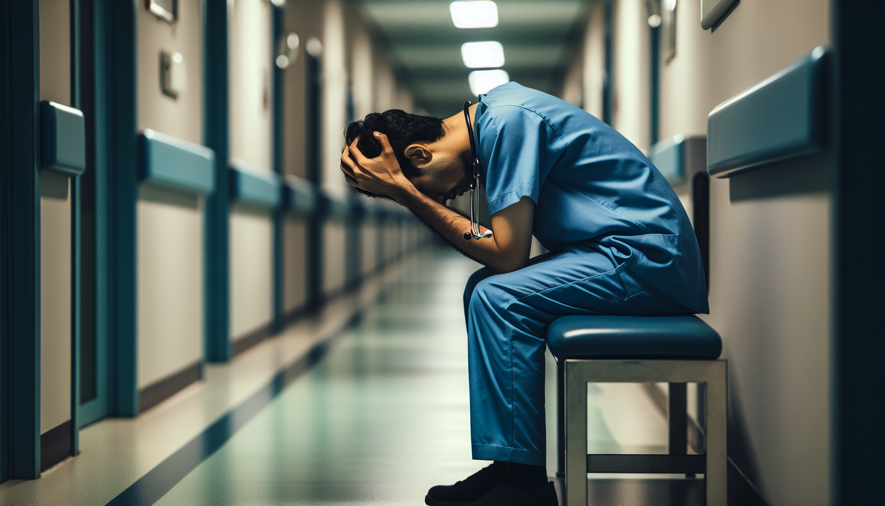 Healthcare worker showing signs of burnout